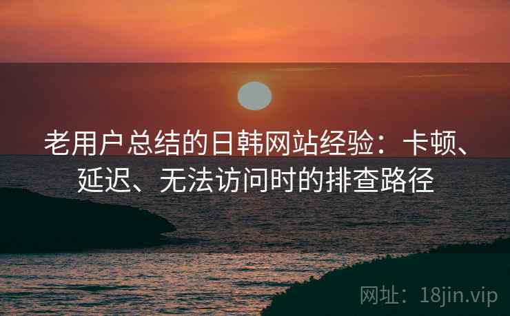 老用户总结的日韩网站经验：卡顿、延迟、无法访问时的排查路径