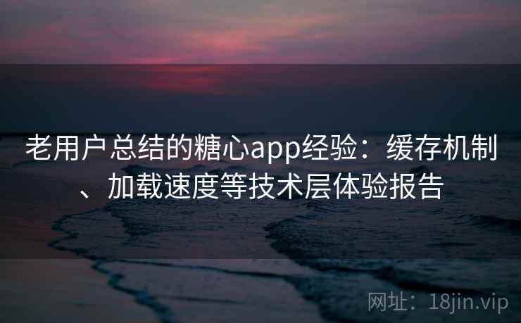 老用户总结的糖心app经验:缓存机制、加载速度等技术层体验报告 老用户总结的糖心app经验:缓存机制、加载速度等技术层体验报告