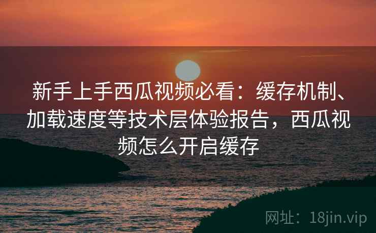 新手上手西瓜视频必看：缓存机制、加载速度等技术层体验报告，西瓜视频怎么开启缓存