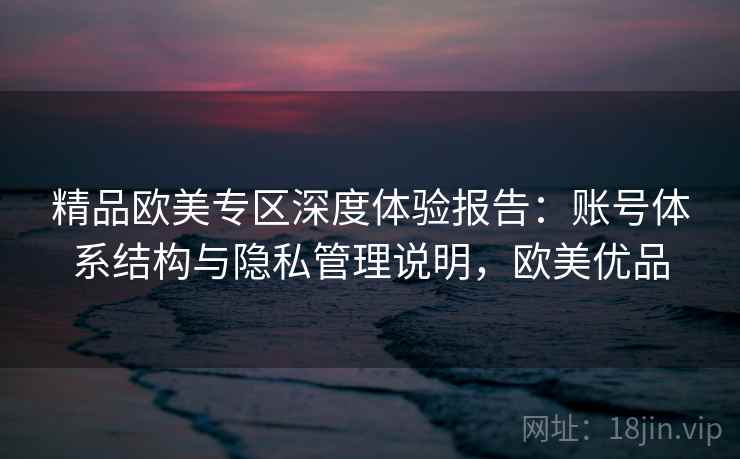 精品欧美专区深度体验报告:账号体系结构与隐私管理说明,欧美优品 精品欧美专区深度体验报告:账号体系结构与隐私管理说明,欧美优品