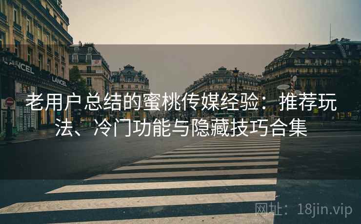 老用户总结的蜜桃传媒经验：推荐玩法、冷门功能与隐藏技巧合集